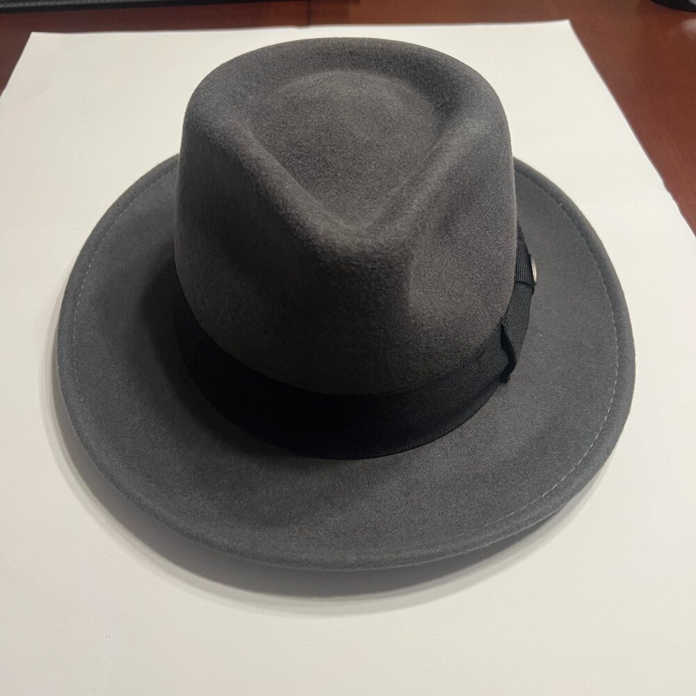 Scala Bristol Soft Wool Fedora Hat in Grey, Size Large